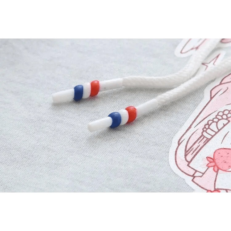 Sweet Anime Inspired Red and Grey Hoodie for Cosparty Fans - Cosparty