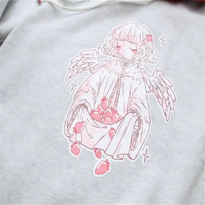 Sweet Anime Inspired Red and Grey Hoodie for Cosparty Fans - Cosparty