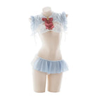 Sweet Blue and White Lace Sailor Moon Bunny Lingerie Set - intimate wear