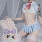 Sweet Blue and White Lace Sailor Moon Bunny Lingerie Set - Cosparty