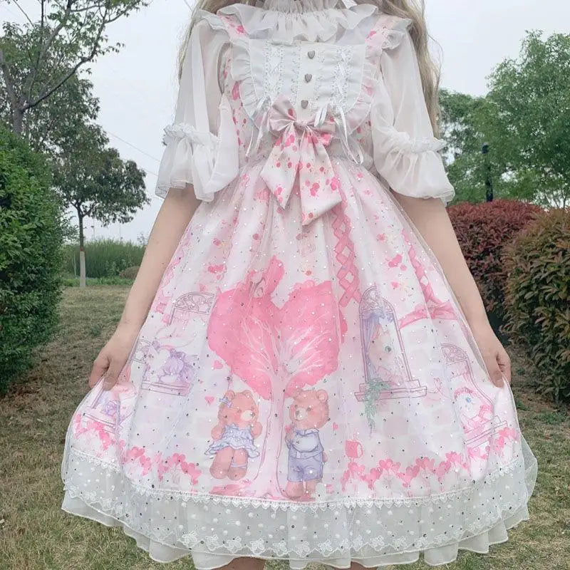 Sweet Heart-Shaped Family Tree Pastel Lolita Dress for Princesses - dress