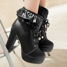 Sweet Lolita Booties with Ruffled Trim and Comfortable Design - boots