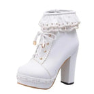 Sweet Lolita Booties with Ruffled Trim and Comfortable Design - Cosparty