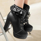 Sweet Lolita Booties with Ruffled Trim and Comfortable Design - Cosparty