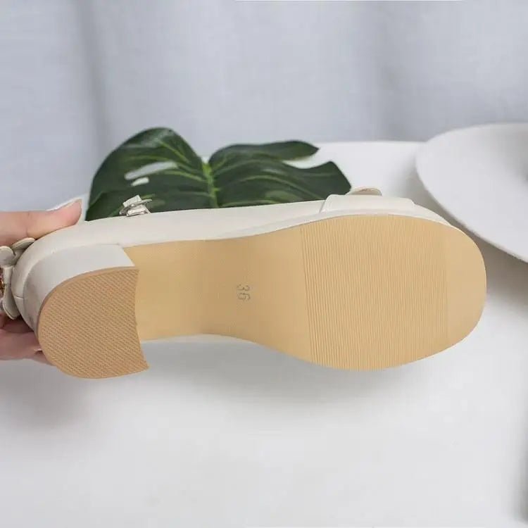 Sweet Lolita Fashion Shoes with Scalloped Trim and Heart Buckles - Cosparty