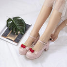 Sweet Lolita Fashion Shoes with Scalloped Trim and Heart Buckles - shoes