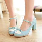 Sweet Lolita Heels with Lace Trim and Bow Details - Shoes