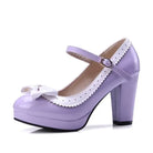 Sweet Lavender Lolita Babydoll Heels Pumps Shoes Bow Kawaii Fashion Cute Elegant EGL Style