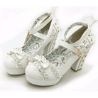 Sweet Lolita Heels with Lace Trim and Floral Insoles - Cosparty