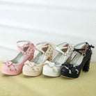 Sweet Lolita Heels with Lace Trim and Floral Insoles - Shoes