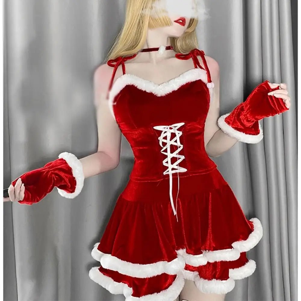 Sweet Lolita Santa Dress with Accessories for 152 - 175cm Height - Cosparty