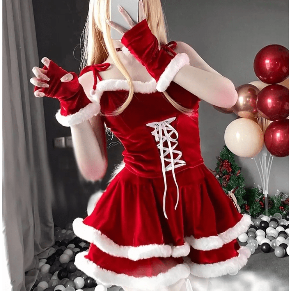 Sweet Lolita Santa Dress with Accessories for 152 - 175cm Height - Cosparty