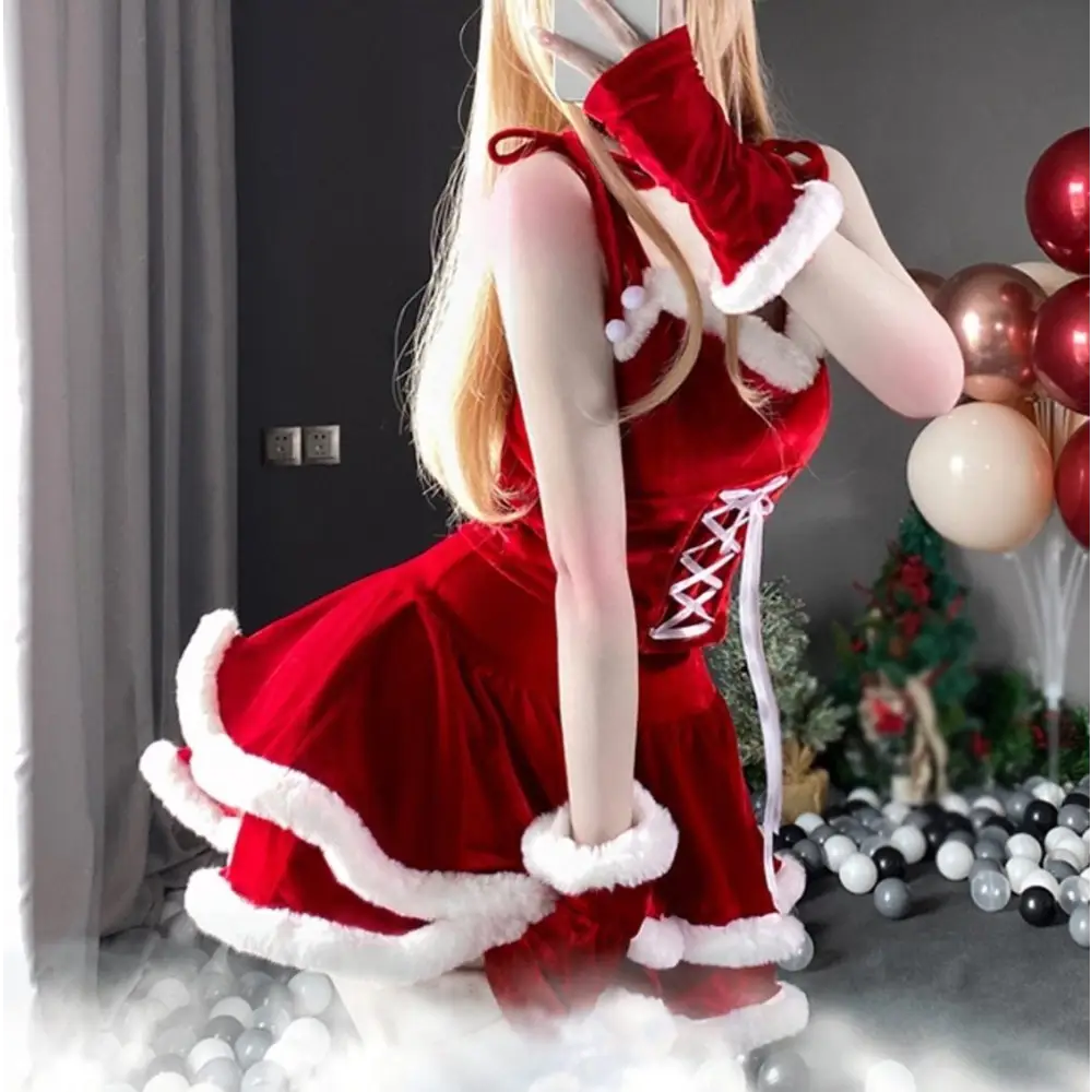 Sweet Lolita Santa Dress with Accessories for 152-175cm Height - dress