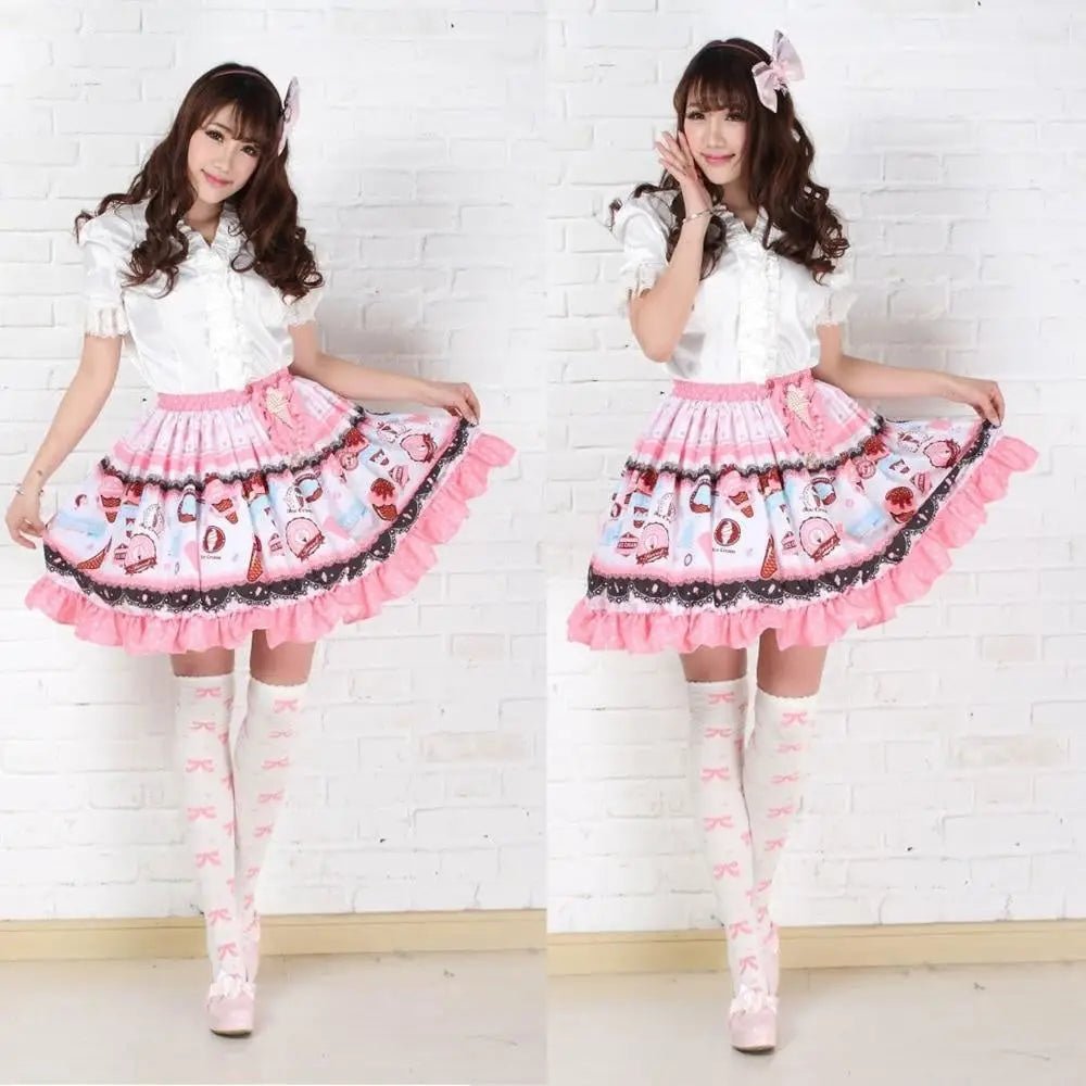 Sweet Lolita Skirt with Tea and Crumpet Style Design - Cosparty
