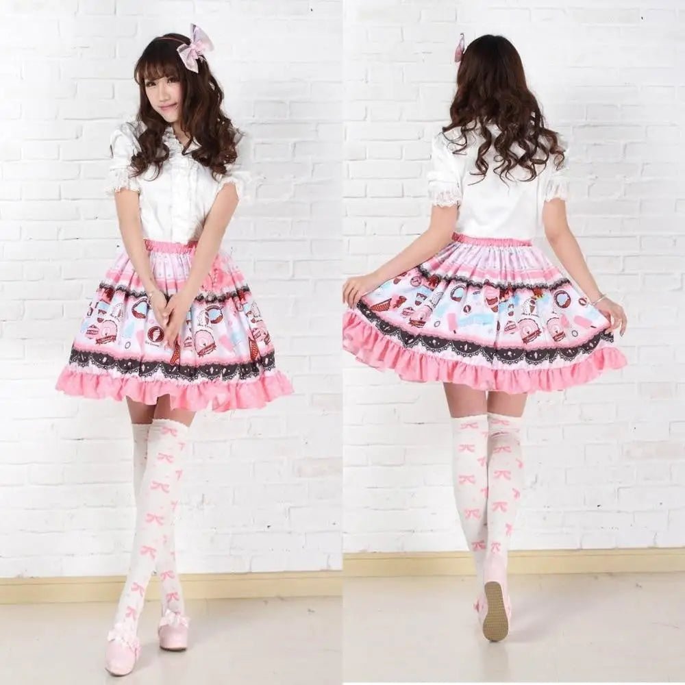 Sweet Lolita Skirt with Tea and Crumpet Style Design - Cosparty