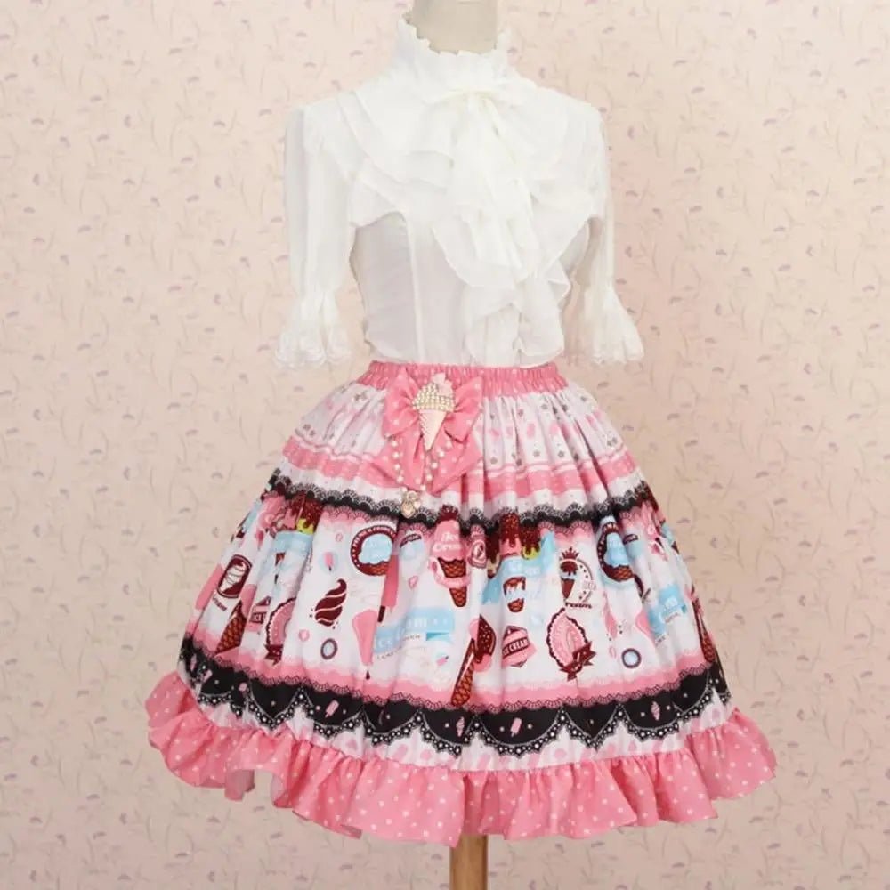 Sweet Lolita Skirt with Tea and Crumpet Style Design - Cosparty