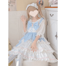 Sweet Pastel Blue Polkadot Lolita Dress with Luxurious Details - Cosparty