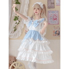 Sweet Pastel Blue Polkadot Lolita Dress with Luxurious Details - Cosparty