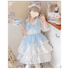 Sweet Pastel Blue Polkadot Lolita Dress with Luxurious Details - Cosparty