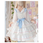 Sweet Pastel Blue Polkadot Lolita Dress with Luxurious Details - dress