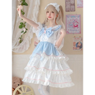 Sweet Pastel Blue Polkadot Lolita Dress with Luxurious Details - dress