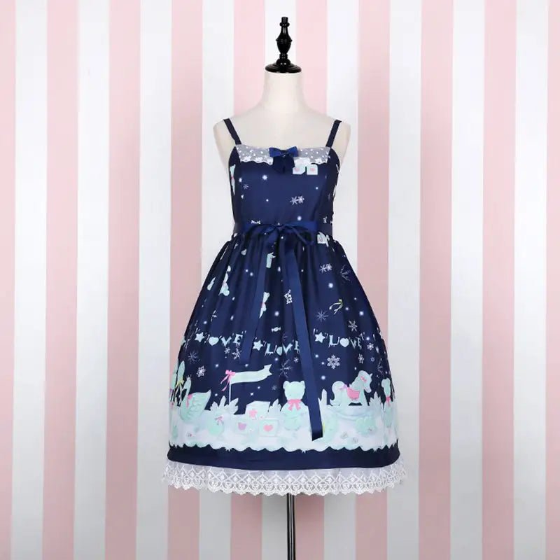 Sweet Pastel Snowflakes Baby Girl Lolita Dress in Two Sizes - Cosparty
