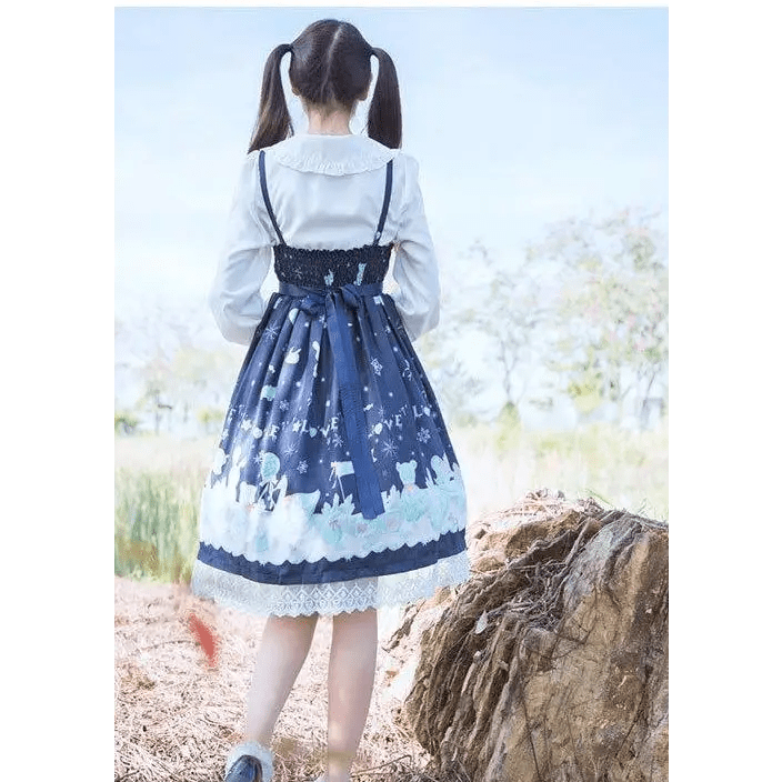 Sweet Pastel Snowflakes Baby Girl Lolita Dress in Two Sizes - Cosparty