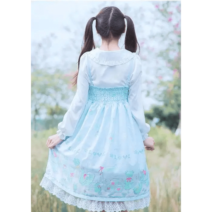 Sweet Pastel Snowflakes Baby Girl Lolita Dress in Two Sizes - Cosparty