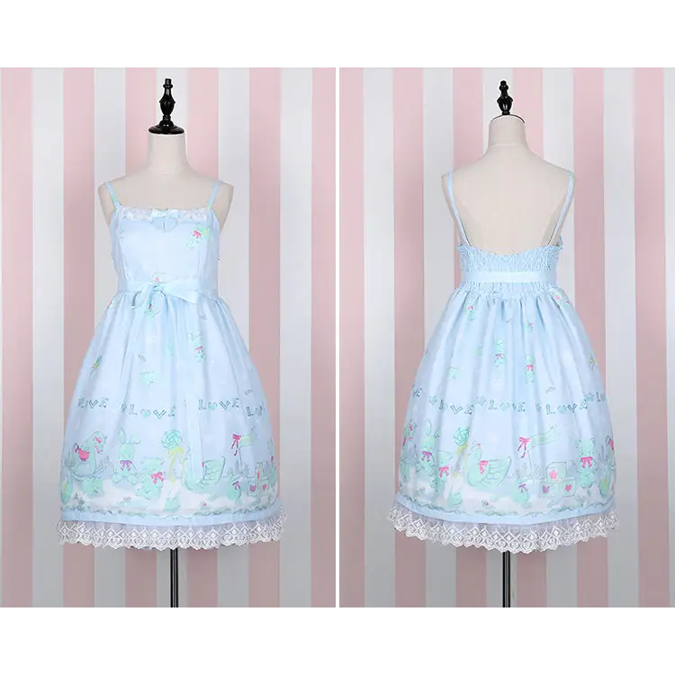 Sweet Pastel Snowflakes Baby Girl Lolita Dress in Two Sizes - Dress