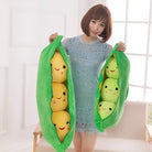 Sweet Peas in a Pod Plush Set with Zippable Pouch and Kawaii Faces - Plush