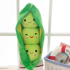 Sweet Peas in a Pod Plush Set with Zippable Pouch and Kawaii Faces - Cosparty