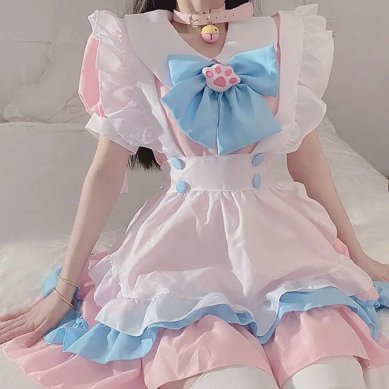 Puppy Maid Dress - S / Pink/Blue - cosplay, cosplayer, cosplaying, costume, costumes