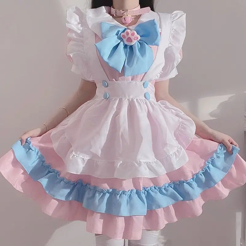 Sweet Pink and Blue Cotton Candy Maid Cosplay Set - Cosparty