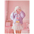 Sweet Pink and White Lace Lolita Skirt with Ribbons and Ruffles - Cosparty