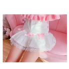 Sweet Pink and White Lace Lolita Skirt with Ribbons and Ruffles - skirt