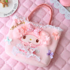 Sweet Pink Bunny Plush Purse with Ribbons and Soft Silk Lining - Purse