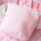 Sweet Pink Bunny Plush Purse with Ribbons and Soft Silk Lining - Purse