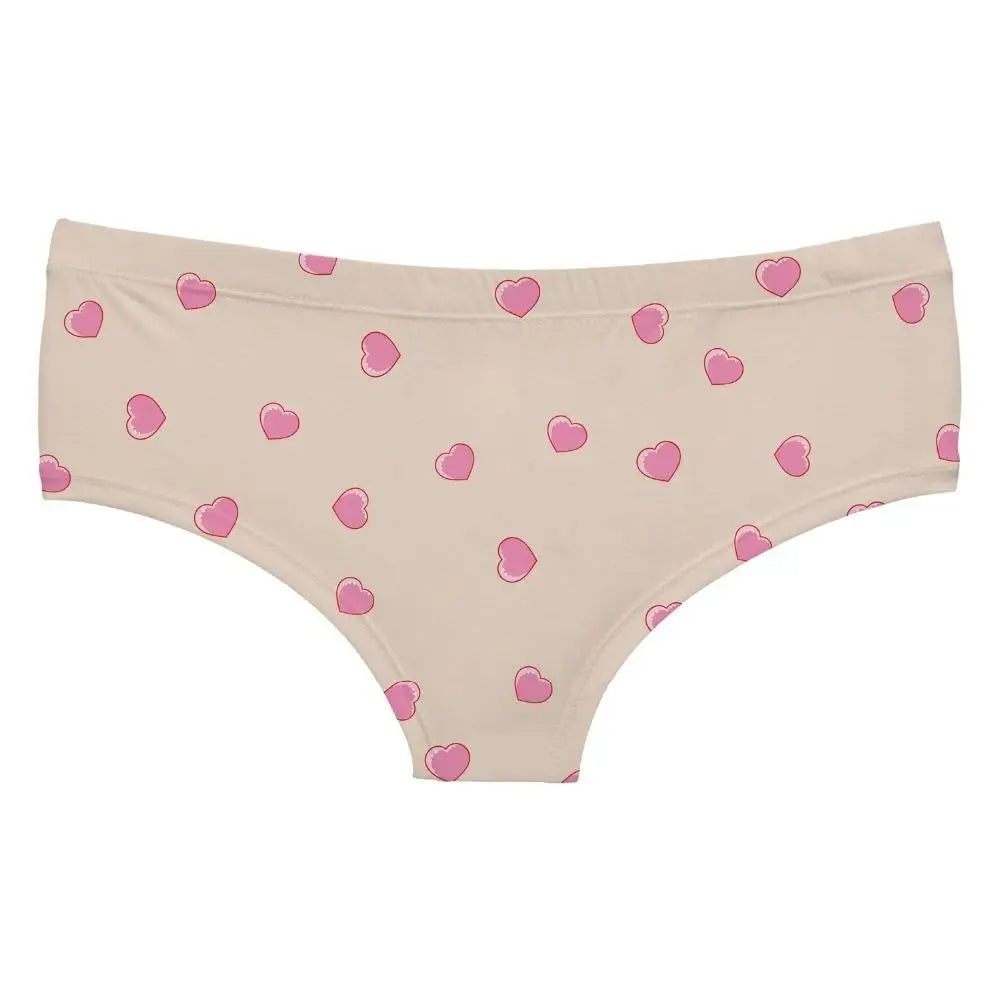 Sweet Pink Heart Printed Bunny Panties for Kawaii Babes - underwear