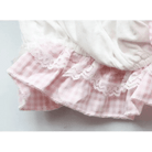 Sweet Pink Plaid Lingerie Set with Ruffled Halter Top and Bloomers - Cosparty