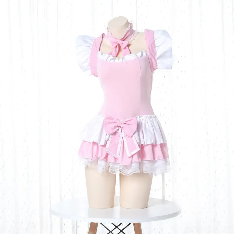 Sweet Pink Princess Dress with Bows and Ruffles - Dress