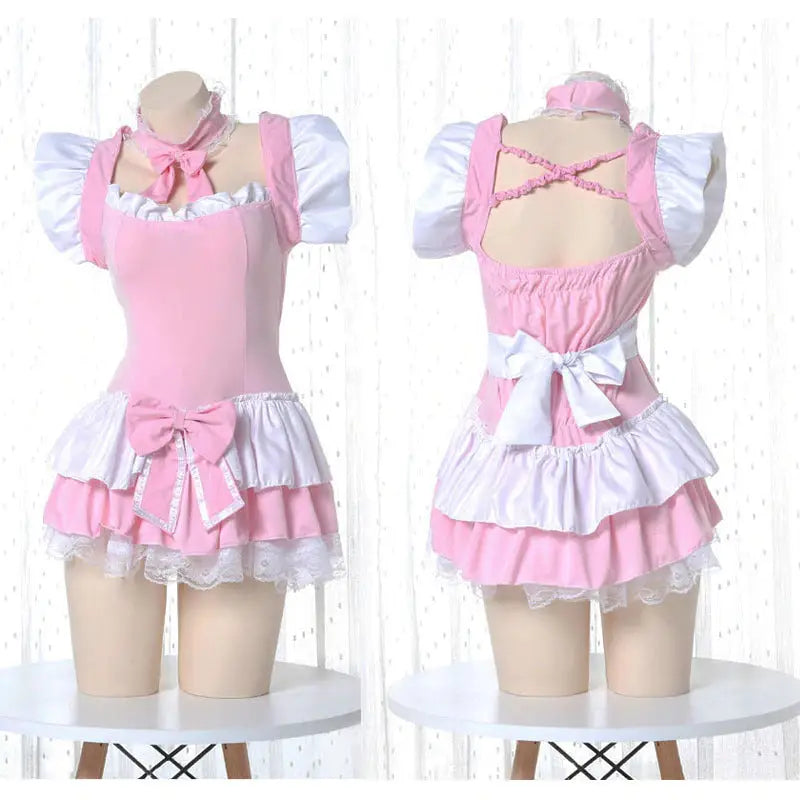 Sweet Pink Princess Dress with Bows and Ruffles - Dress