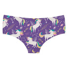 Sweet Purple Flying Rainbow Unicorn Printed Panties for Youthful Babes - underwear