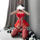 Sweet Red Reindeer Inspired Lingerie Set for Christmas - Cosparty