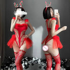 Sweet Red Reindeer Inspired Lingerie Set for Christmas - Cosparty