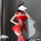 Sweet Red Reindeer Inspired Lingerie Set for Christmas - Cosparty