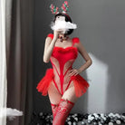 Sweet Red Reindeer Inspired Lingerie Set for Christmas - Cosparty