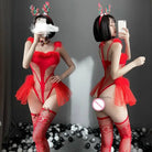 Sweet Red Reindeer Inspired Lingerie Set for Christmas - Christmas Set