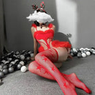 Sweet Red Reindeer Inspired Lingerie Set for Christmas - Cosparty