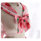Sweet School Girl Inspired Lingerie Set with Berry and Mesh Details - Cosparty