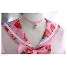 Sweet School Girl Inspired Lingerie Set with Berry and Mesh Details - Cosparty